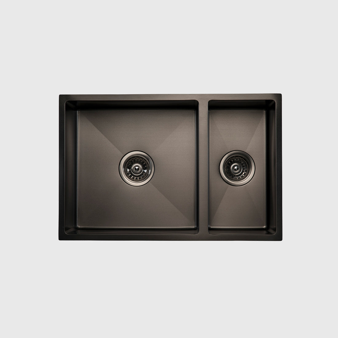 Gunmetal Stainless Steel Double Bowl Sink – Anti-Fade – Undermount