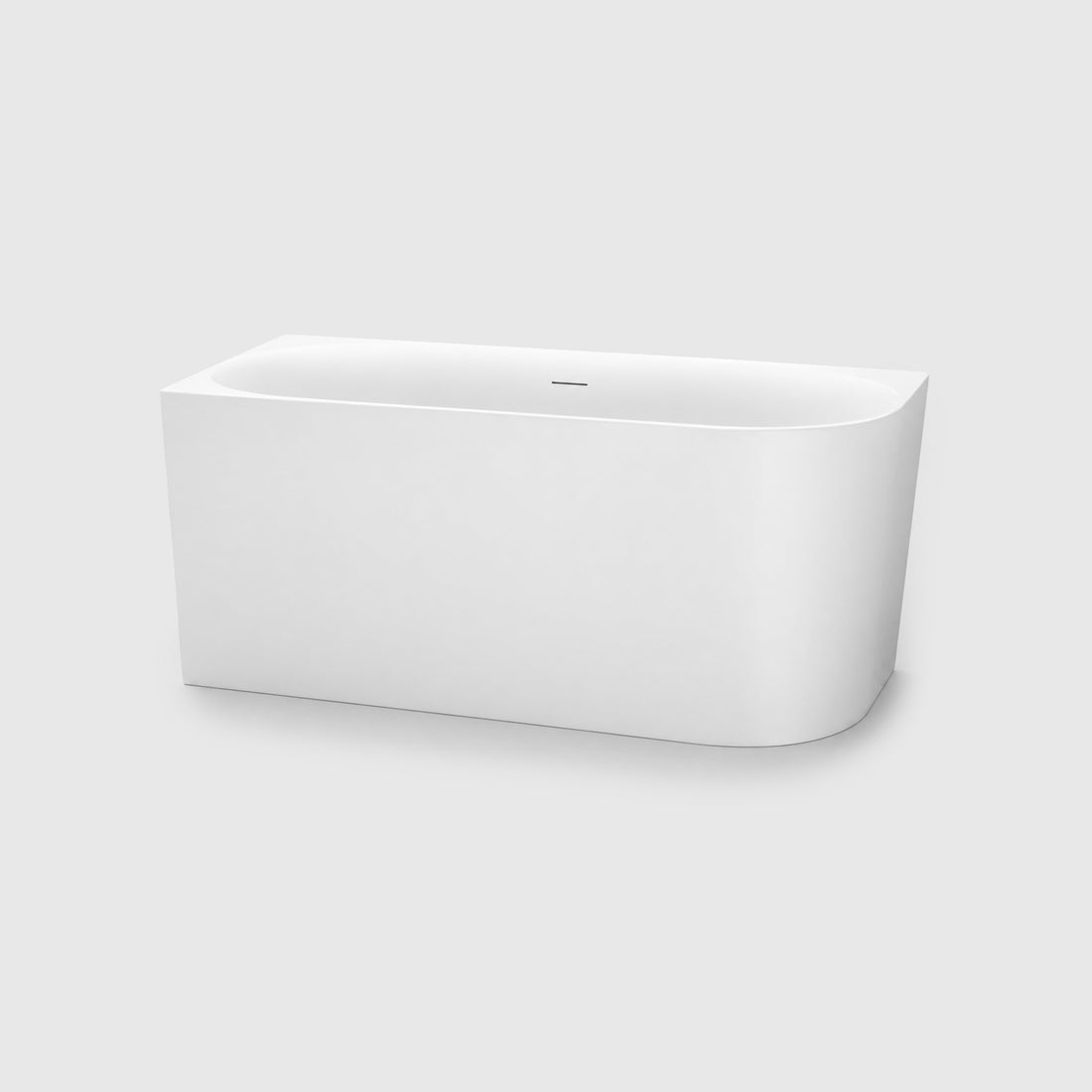 Left Corner Back to Wall Freestanding Bathtub Acrylic Matt White
