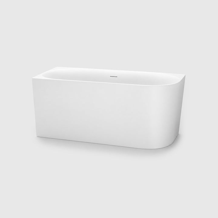 Left Corner Back to Wall Freestanding Bathtub Acrylic Matt White