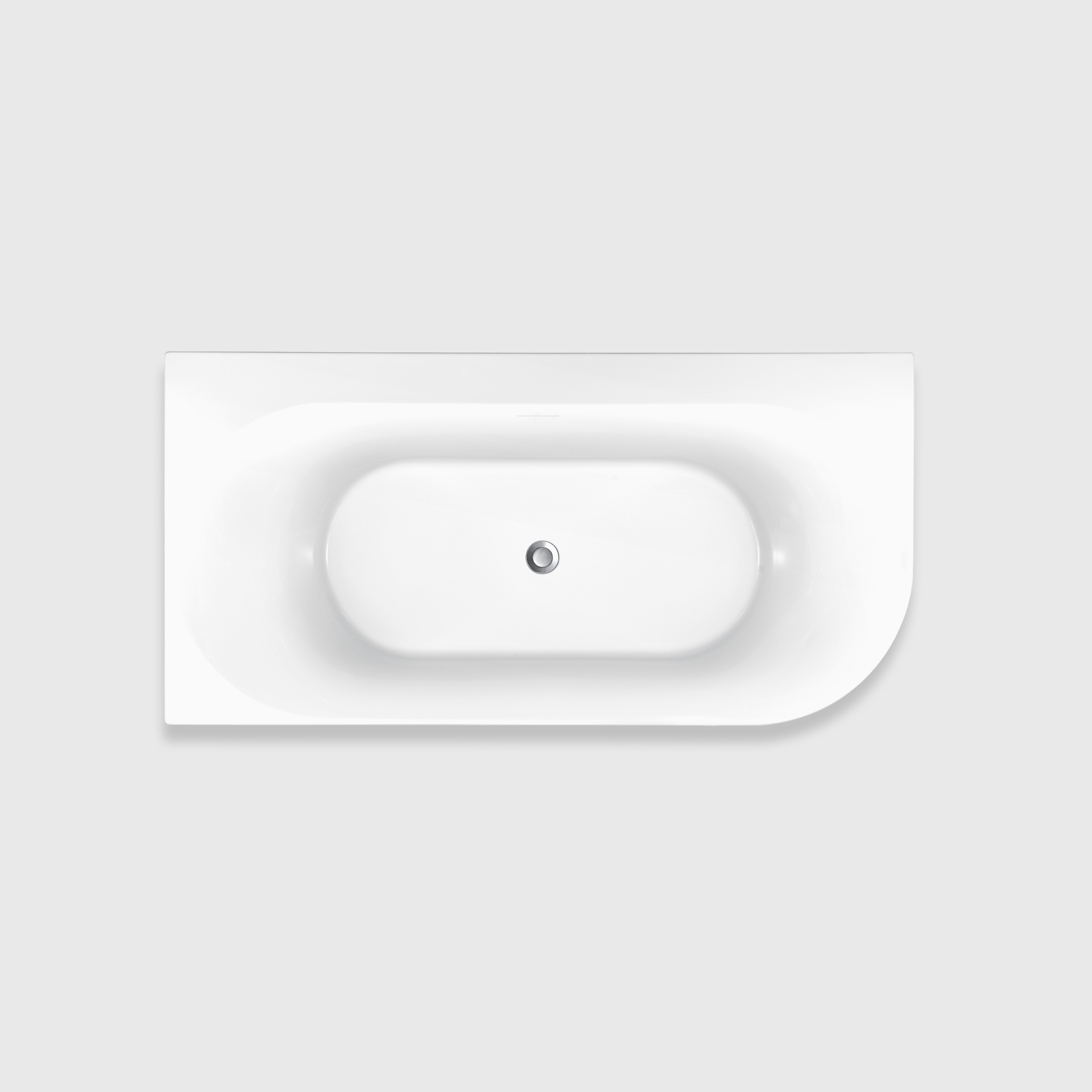 Left Corner Back to Wall Freestanding Bathtub Acrylic Matt White