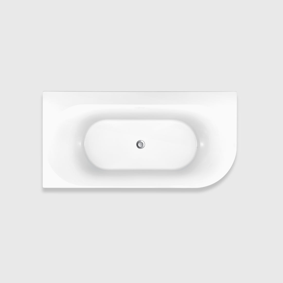 Left Corner Back to Wall Freestanding Bathtub Acrylic Matt White