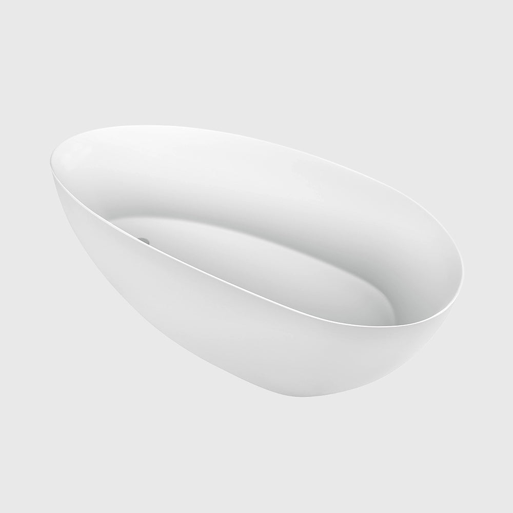 Luxury Egg Shape Freestanding Bathtub Acrylic Matt White