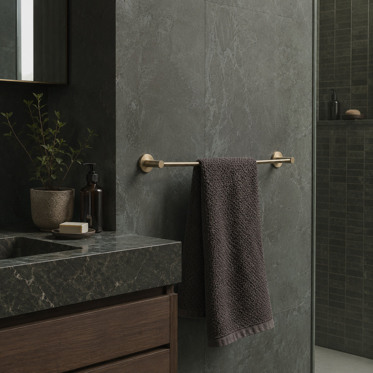 Zr Brushed Gold Towel Rail - 650mm
