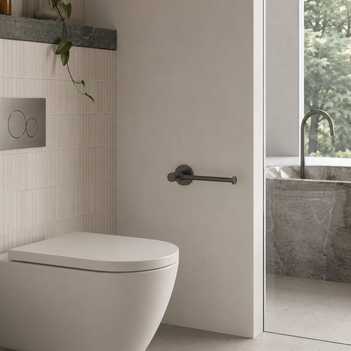 kars Toilet Roll Holder -Gun Metal Brushed