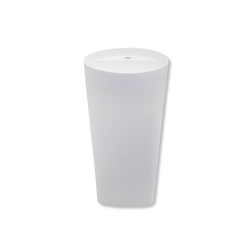 Round Freestanding Pedestal Basin, Solid Surface Acrylic (Matte White) - Fantaci interiors 