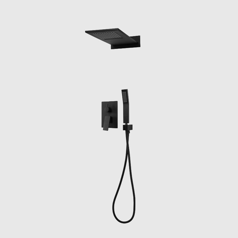 Matt Black Bathroom Shower Mixer Control Panel