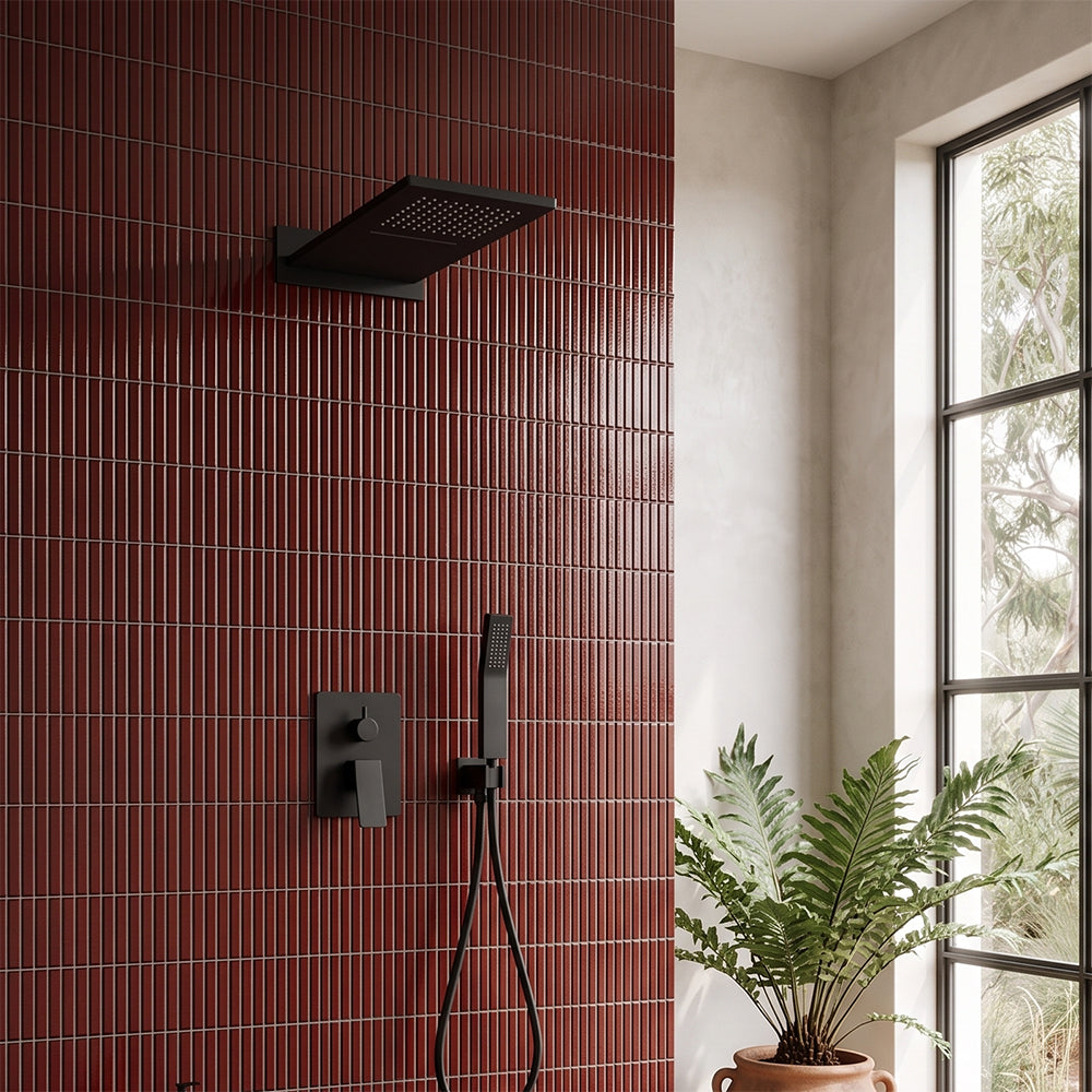Matt Black Bathroom Shower Mixer Control Panel