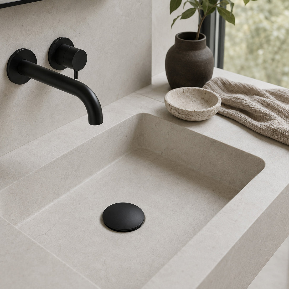 Pop-Up Bathtub Waste - Matte Black