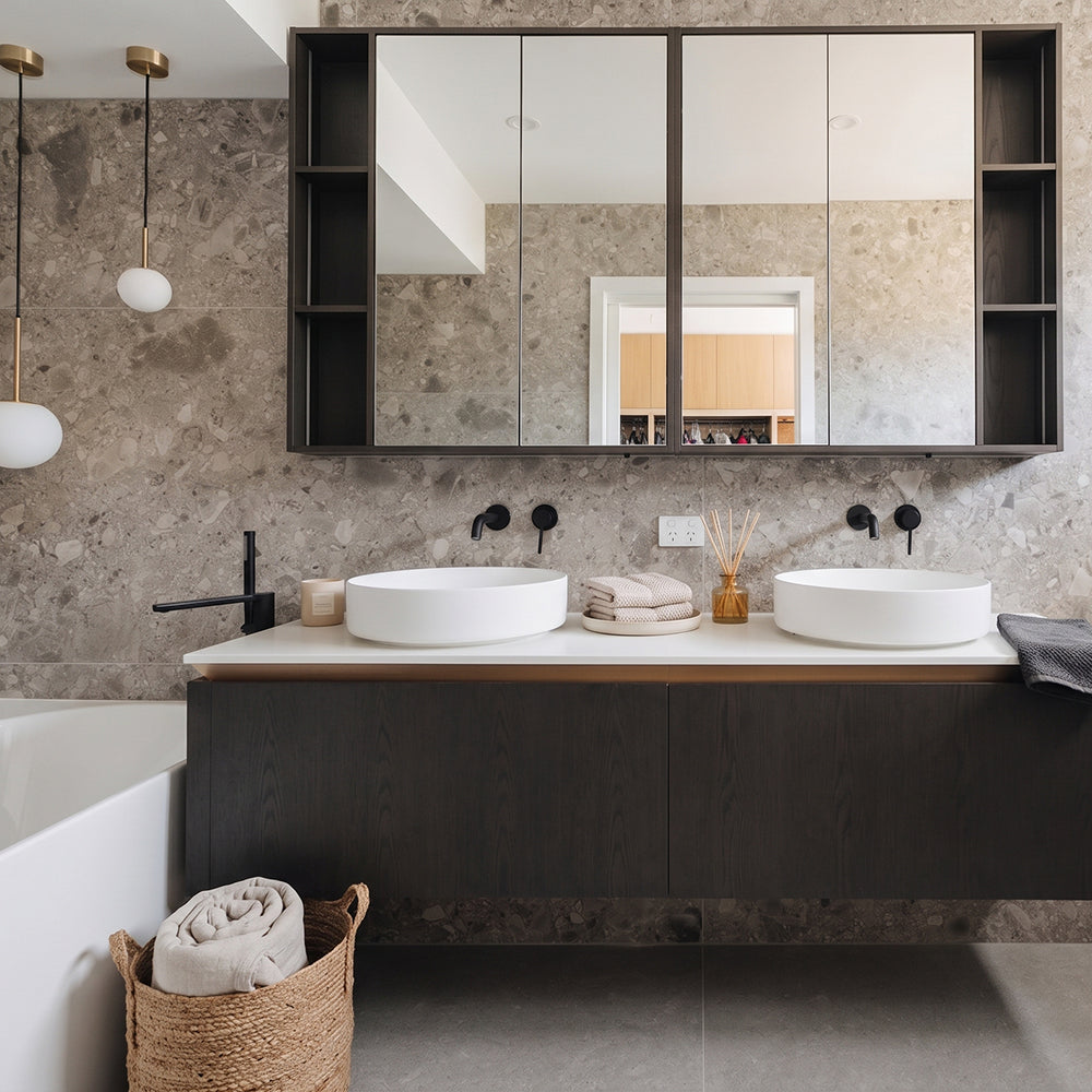 Wall-Mounted Basin Mixer Set in Matte Black