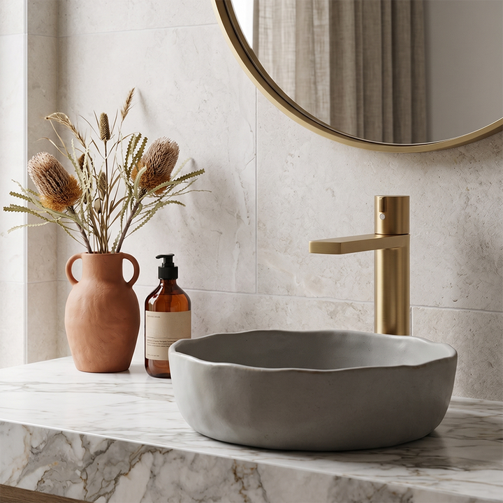 Nara Basin Mixer-Brushed Gold, WELS 5 Star