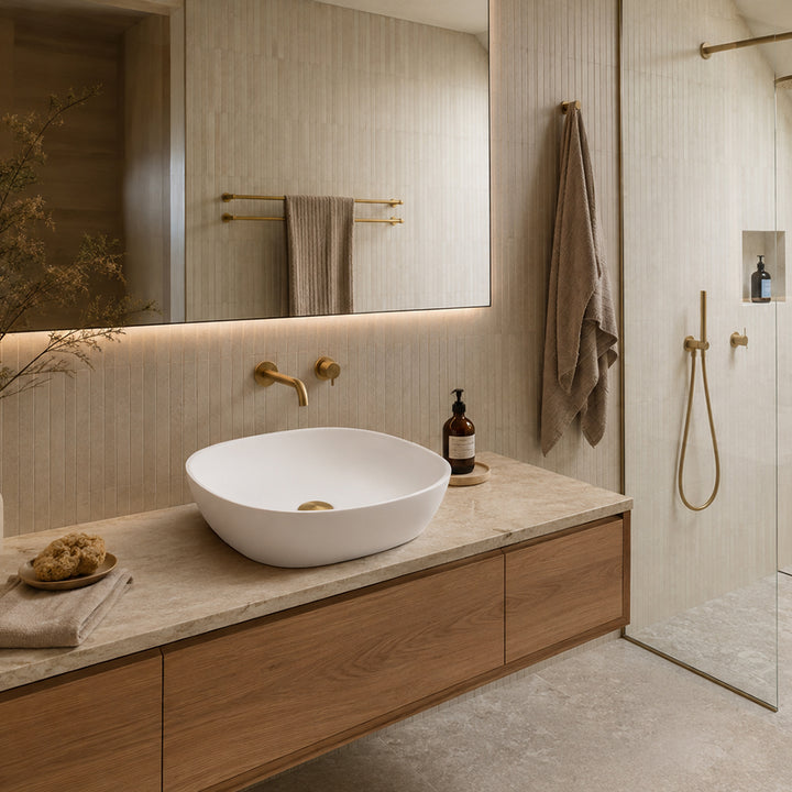 Omega Square Above Counter Top Basin, Solid Surface Acrylic (Matt White)