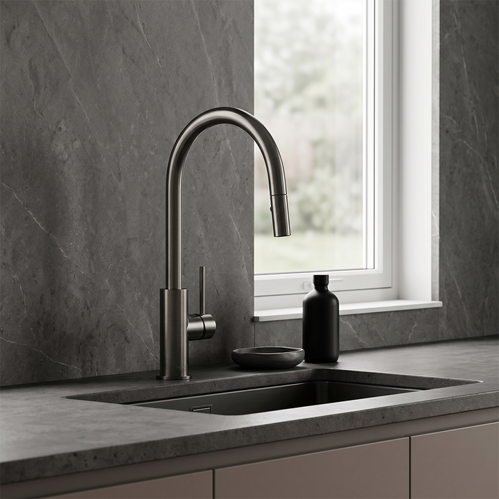 Pull-Out Kitchen Mixer Tap - Gun Metal Brushed