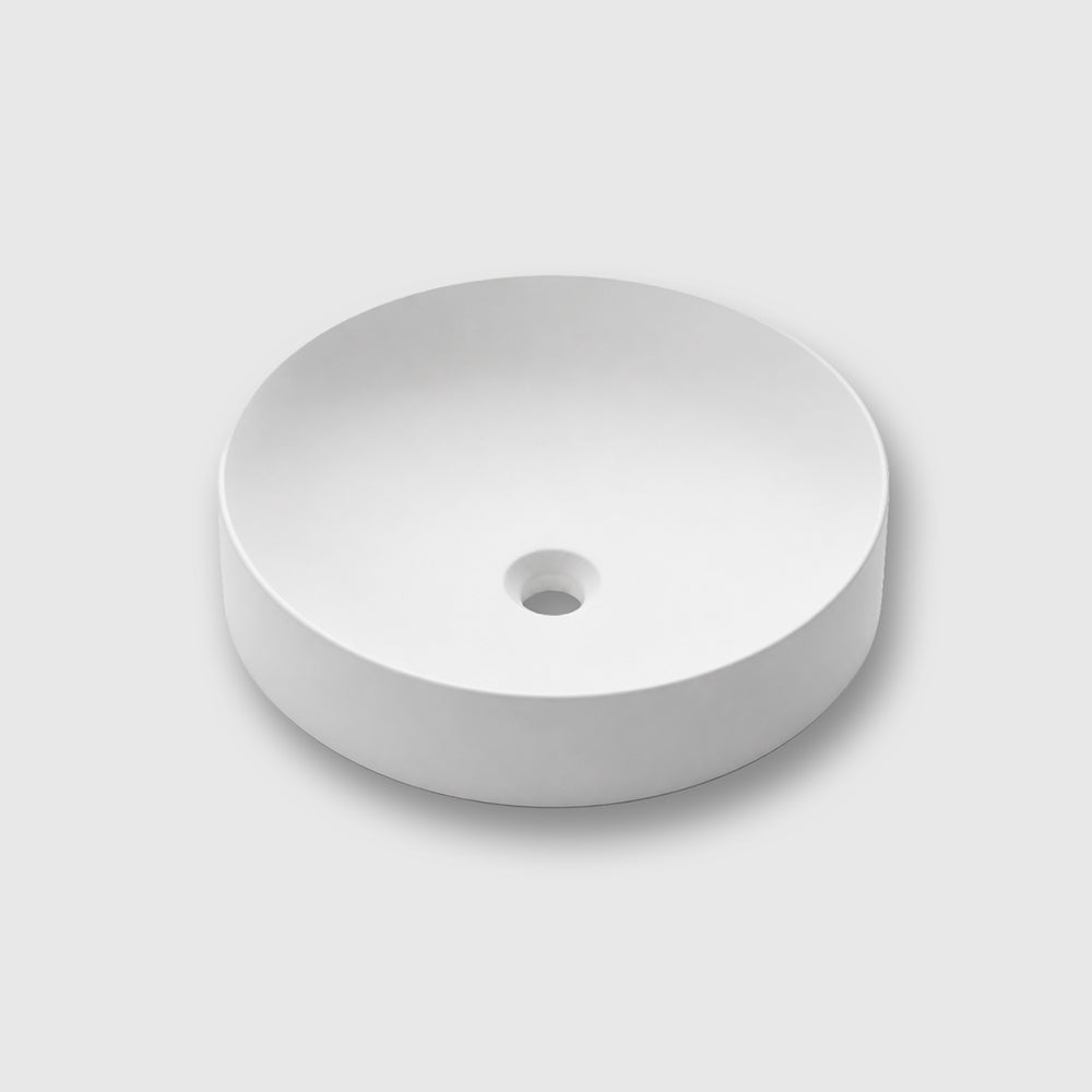 Round Above Counter Basin - Matte White, 450x450x125mm