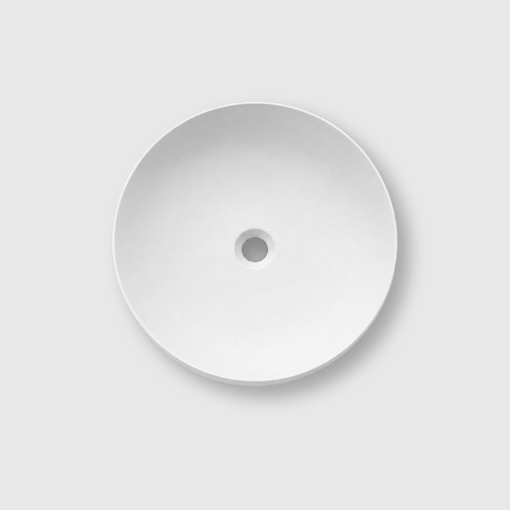Round Above Counter Basin - Matte White, 450x450x125mm