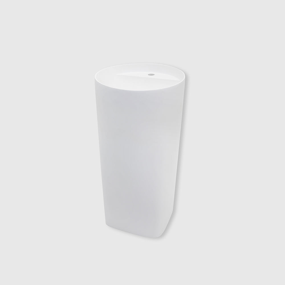 Round Freestanding Pedestal Basin, Solid Surface Acrylic (Matte White)