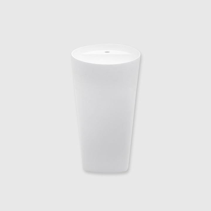 Round Freestanding Pedestal Basin, Solid Surface Acrylic (Matte White)