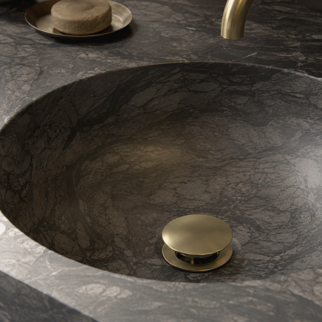 Pop-Up Basin Waste with overflow- Zr Brushed Gold