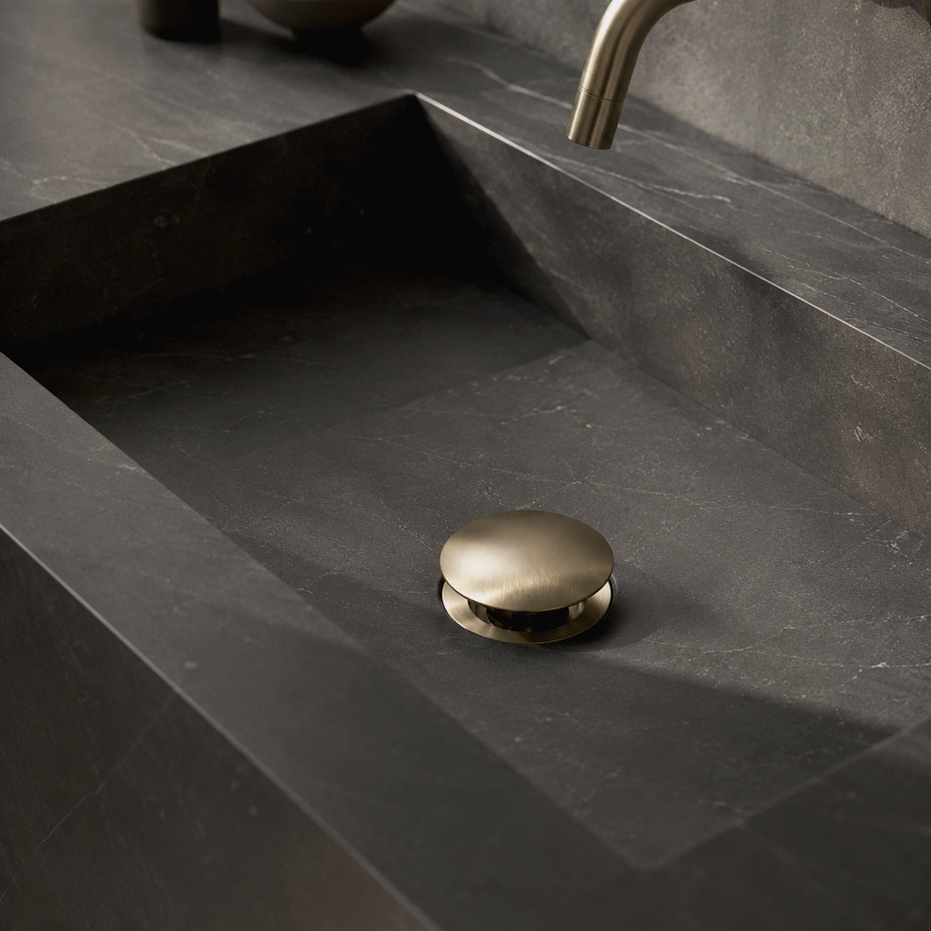 Pop-Up Basin Waste with overflow- Zr Brushed Gold