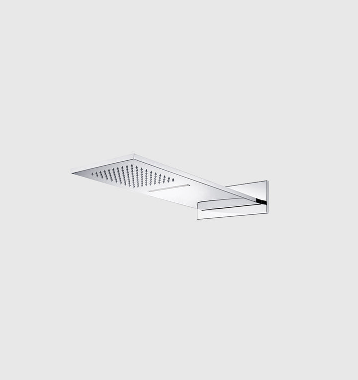 Chrome Bathroom Overhead Wall-Mounted Shower Head