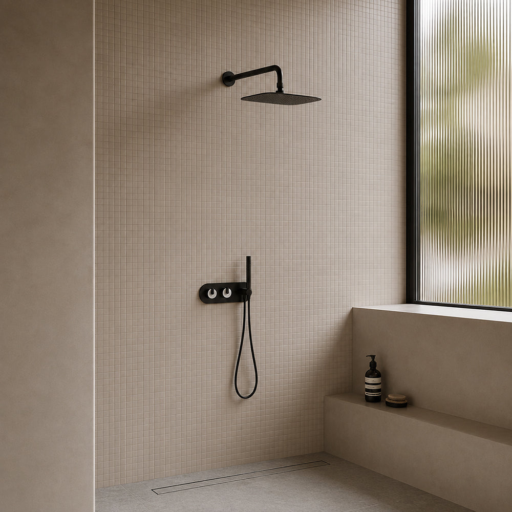 Marble & Brass Shower System Dual Control