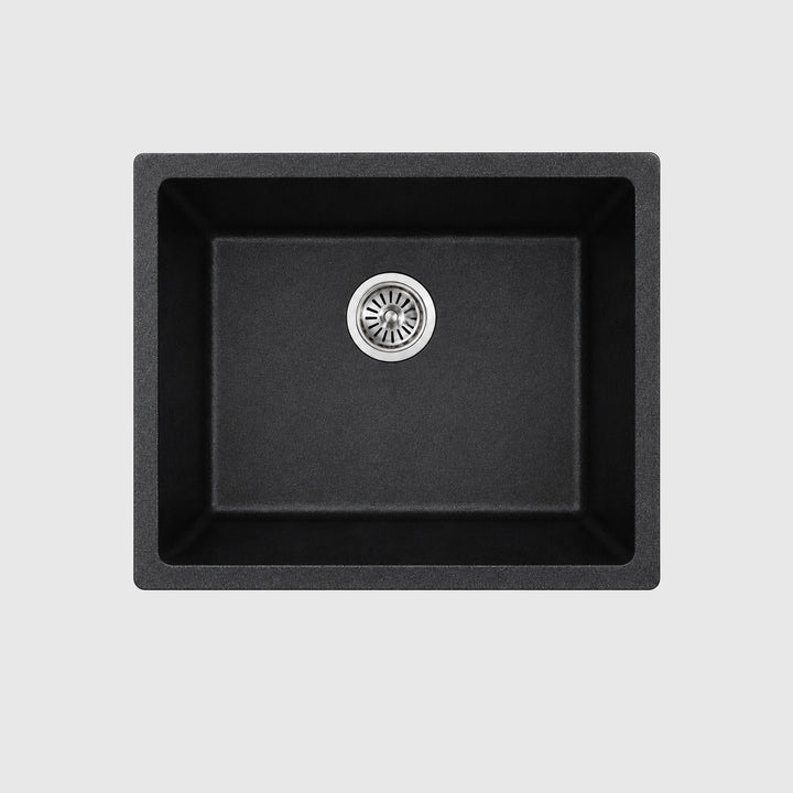 AIFI Granite Stone Kitchen Sink Single Bowls Metallic Black