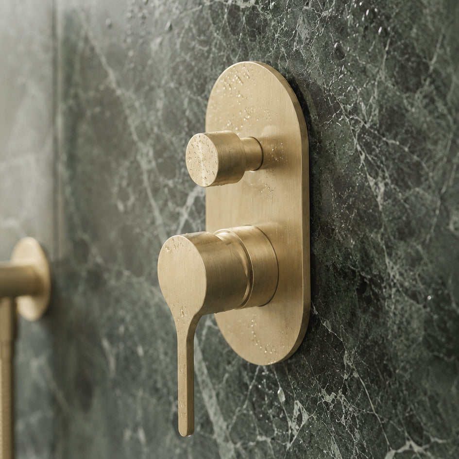 Shower Mixer with Diverter - Zr Brushed Gold
