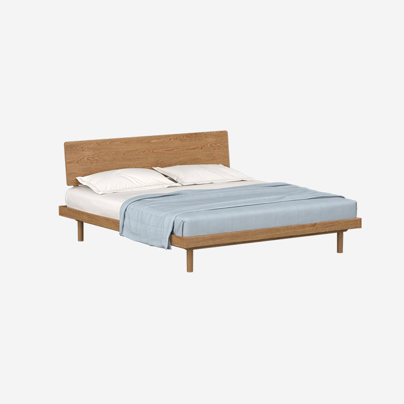 Sara Queen Bed – Solid Wood, Red Oak Finish