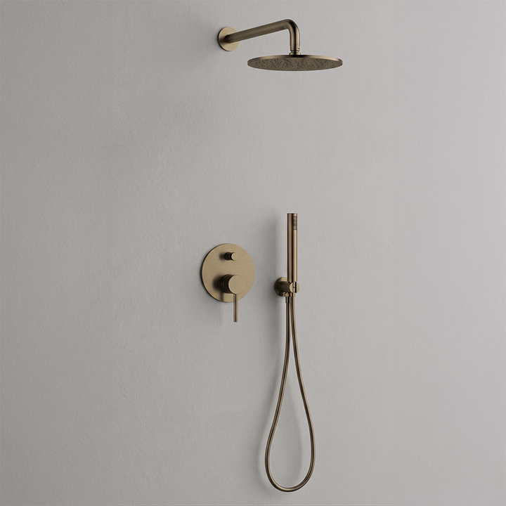 Premium Concealed Shower System in Antique Brass