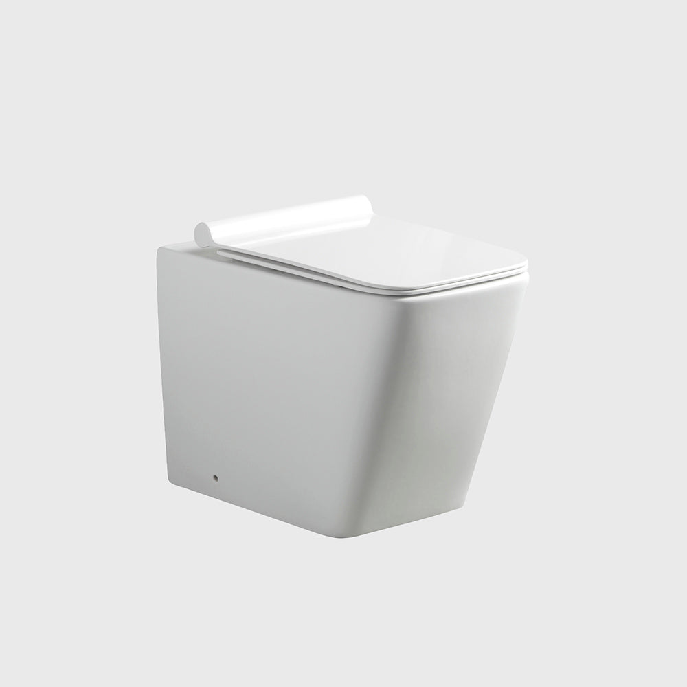 Floor Mounted Toilet Suite with Slim Seat White
