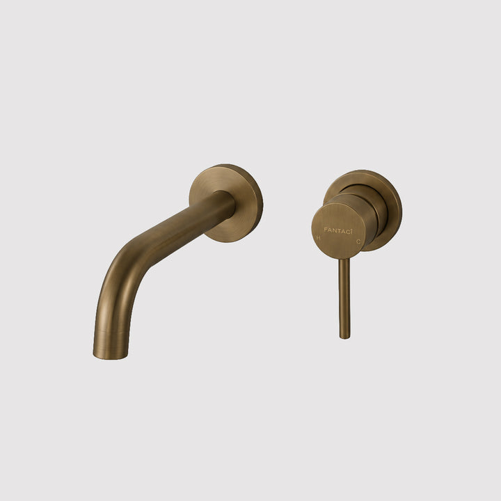 Wall-Mounted Basin Mixer Tap - Antique Brass