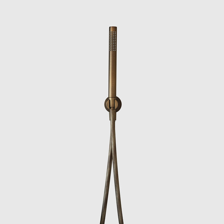 Antique Brass Round Rainfall Hand Shower Set