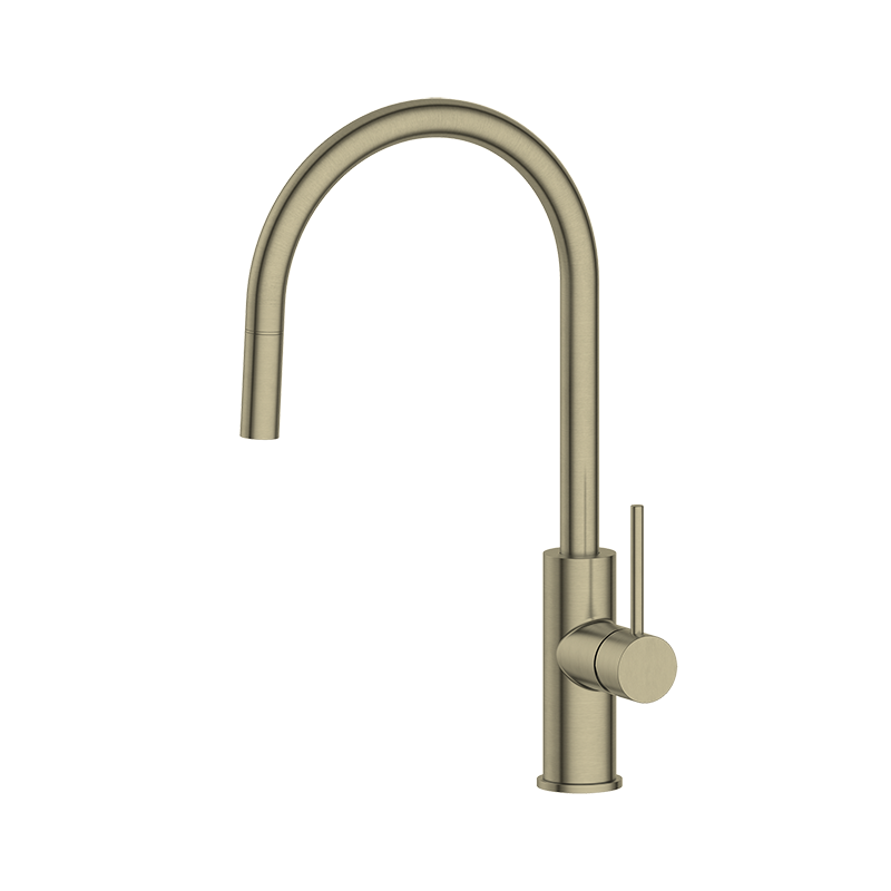 Pull-Out Kitchen Mixer Tap - Brushed Gold - Fantaci interiors 