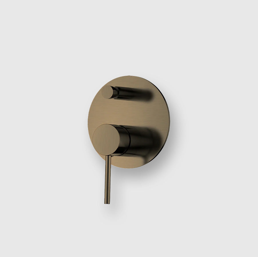 Premium Concealed Shower System in Antique Brass