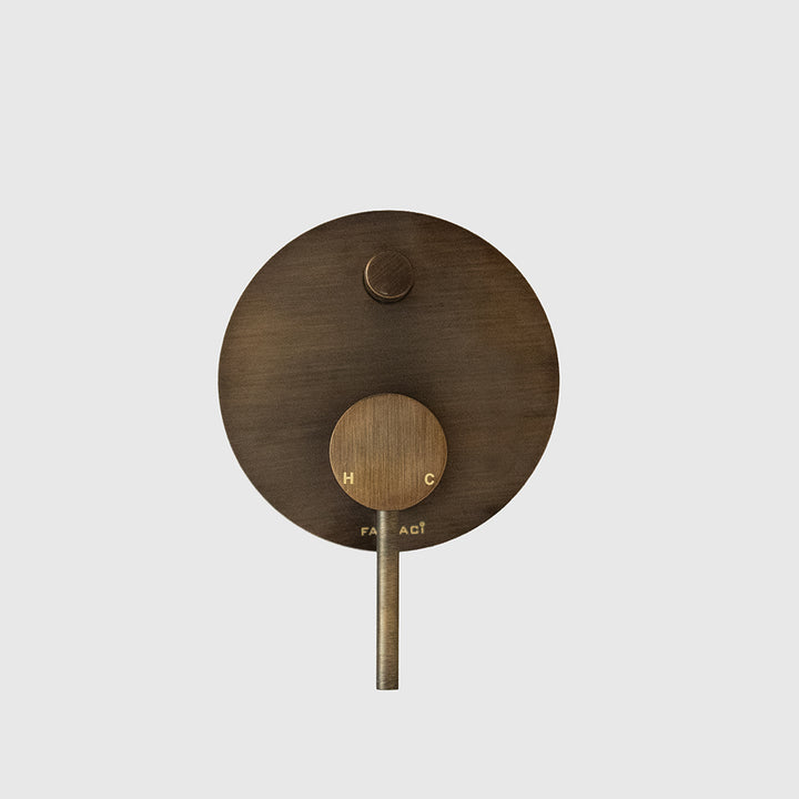 Antique Brass Round Rainfall Concealed Shower Mixer