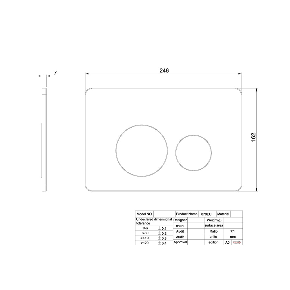 Flush Plate - Zr Brushed Gold - Fantaci interiors 