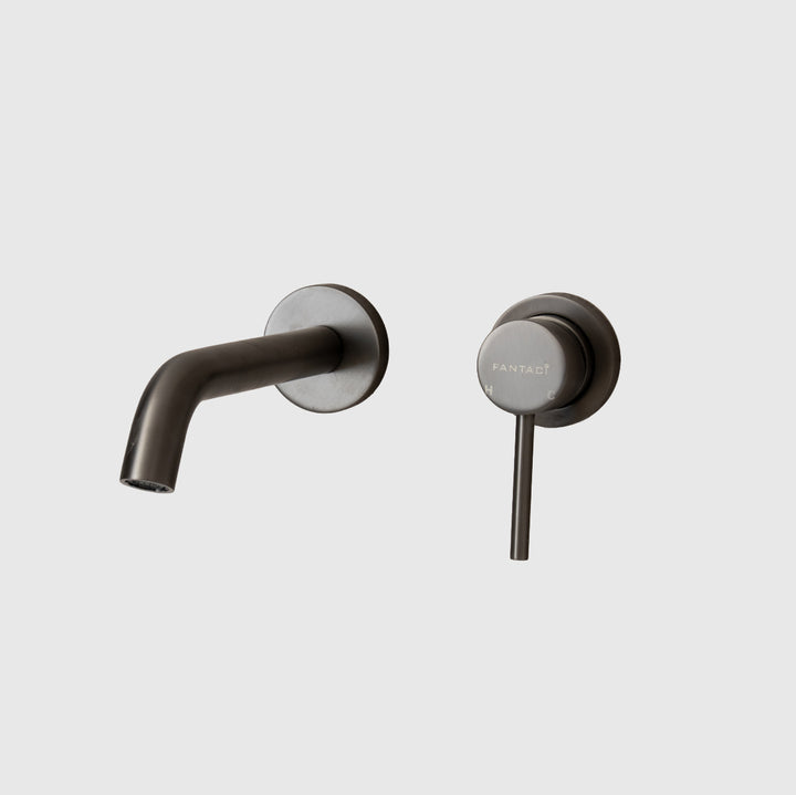 Gun Metal Wall-Mounted Basin Mixer Set