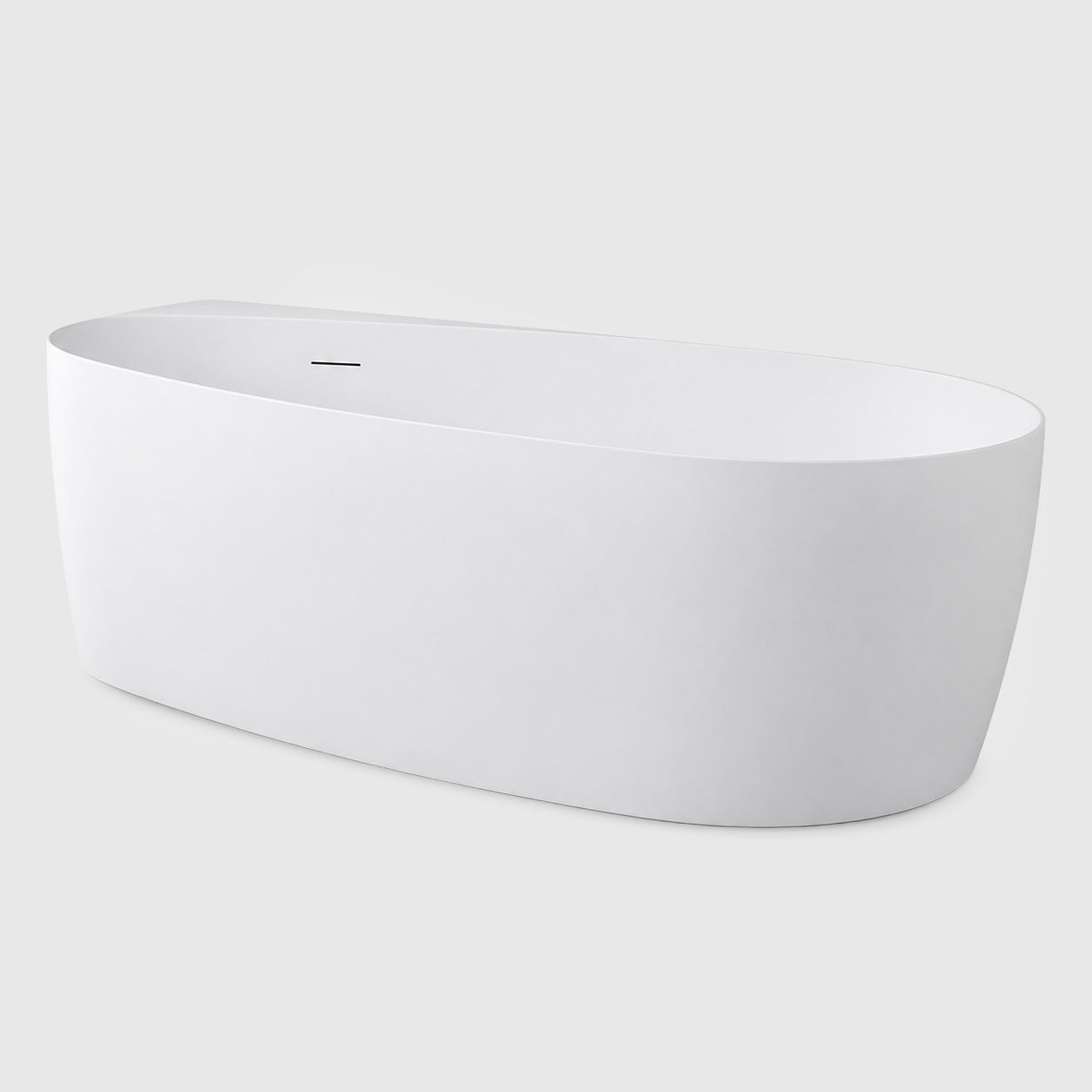 Waterdrop Left Corner Back to Wall Freestanding Bathtub Matt White