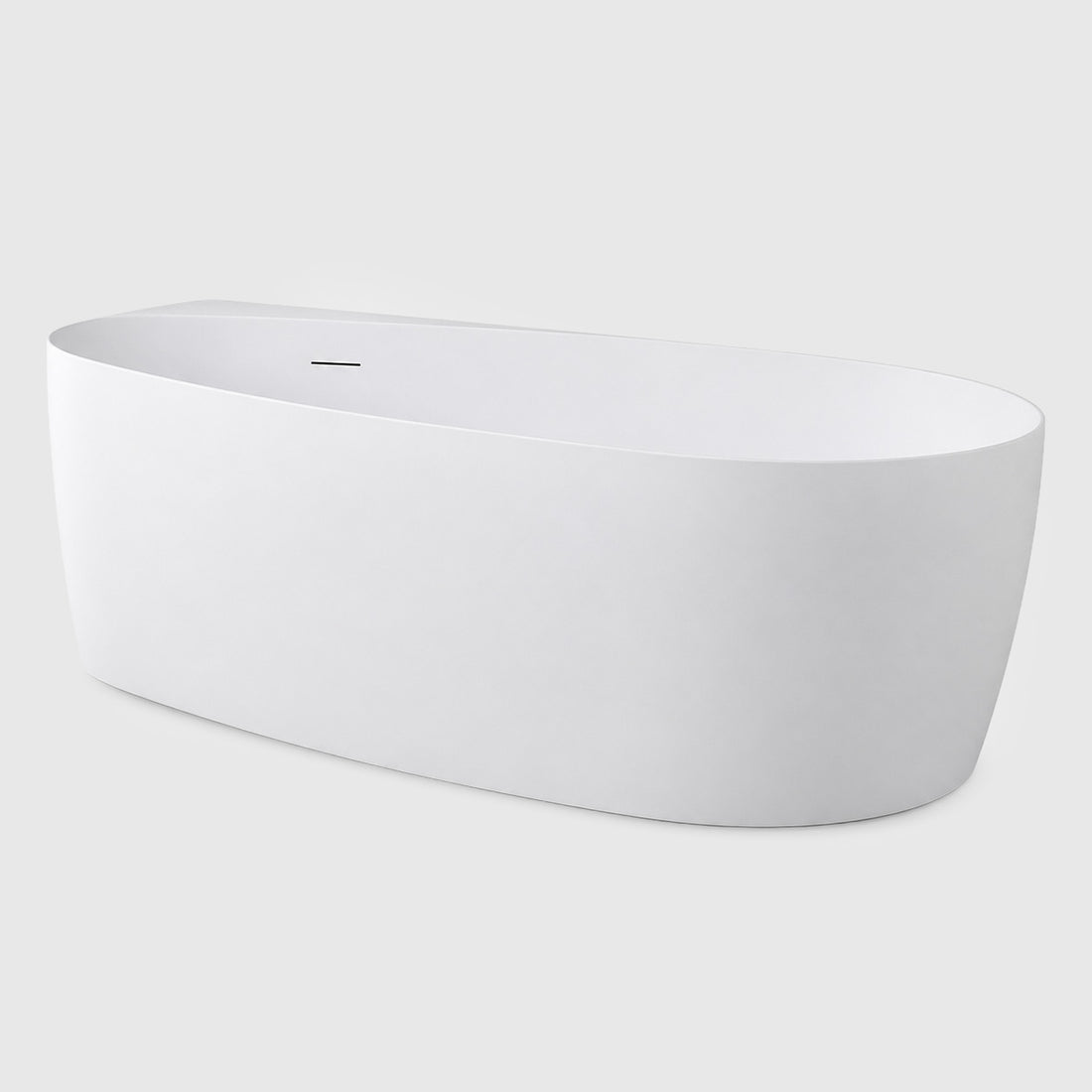 Waterdrop Left Corner Back to Wall Freestanding Bathtub Matt White