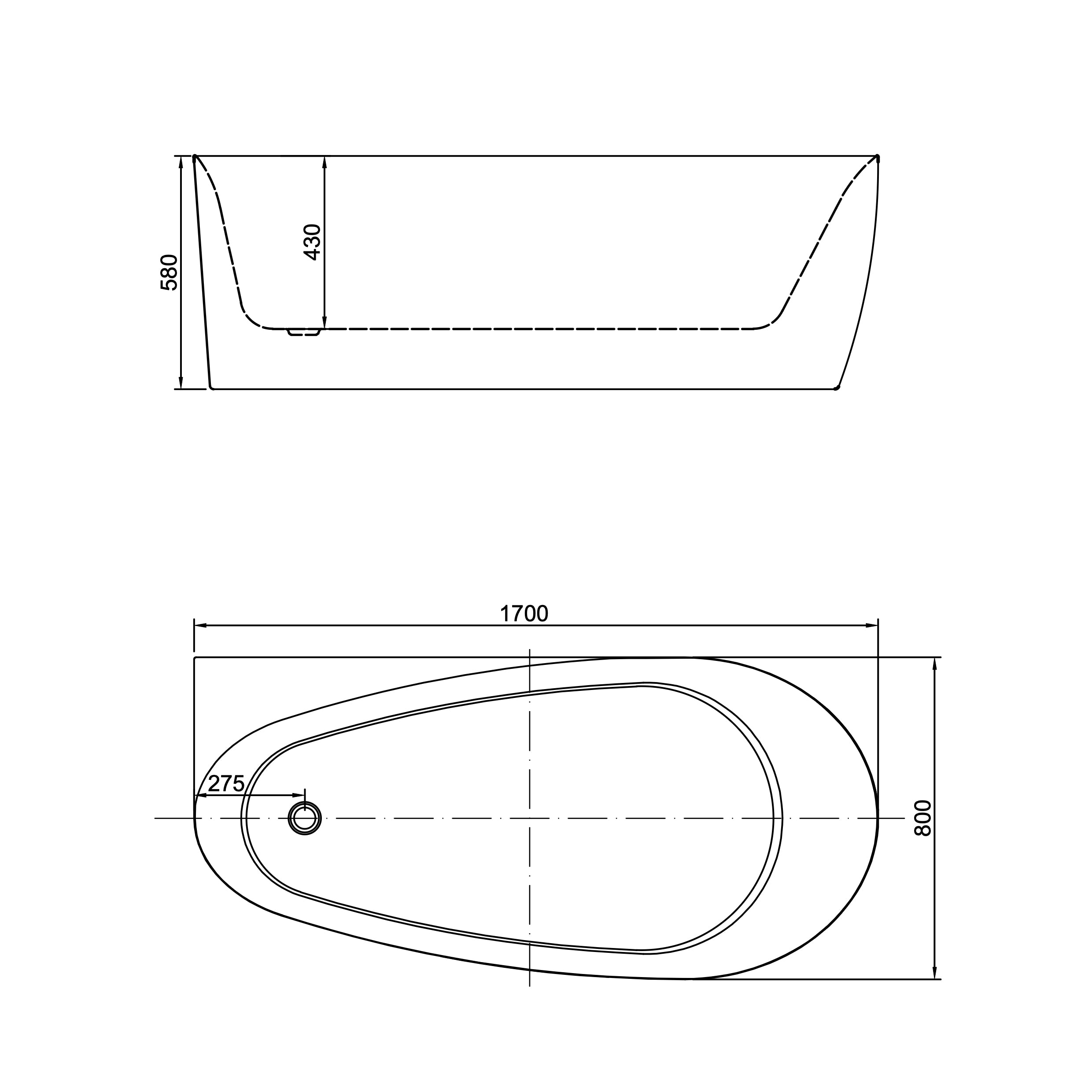 Waterdrop Left Corner Back to Wall Freestanding Bathtub Matt White