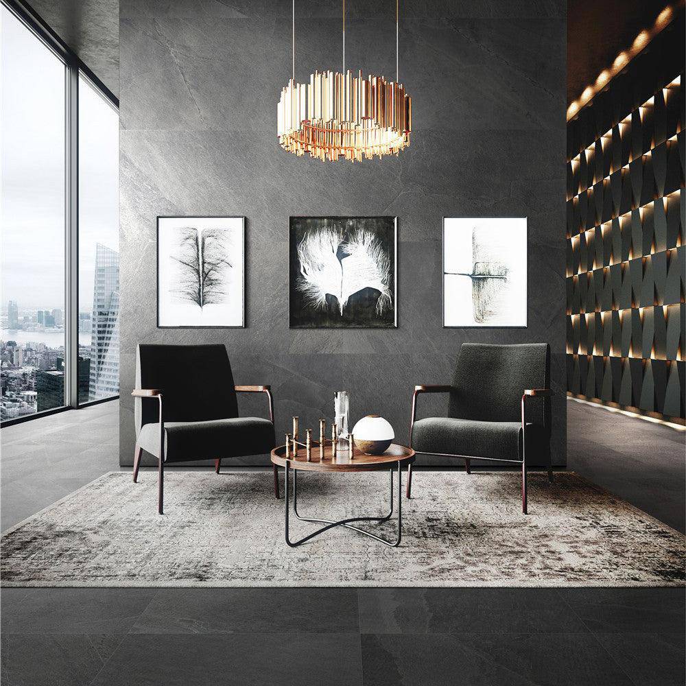 Volcanics  Carbon black texture 600x1200x6mm - Fantaci | Porcelain Tiles & slabs Melbourne 