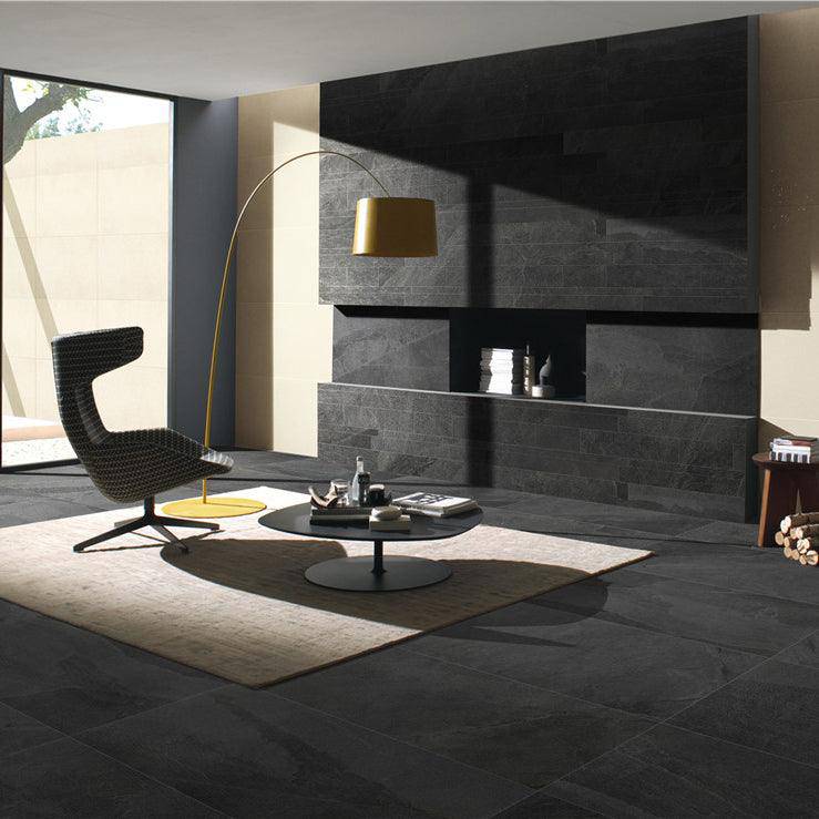 Volcanics  Carbon black texture 600x1200x6mm - Fantaci | Porcelain Tiles & slabs Melbourne 