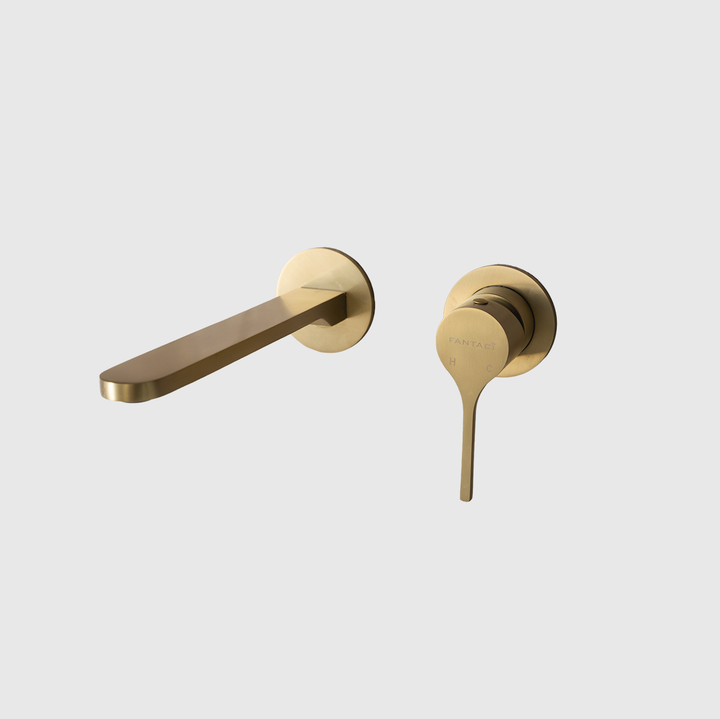 Wall Basin Mixer Tap - Zr Brushed Gold