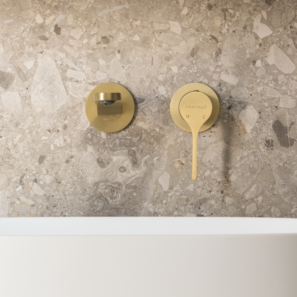 Wall Basin Mixer Tap - Zr Brushed Gold