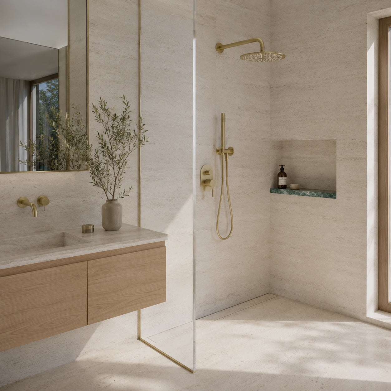 Shower Mixer with Diverter - Zr Brushed Gold