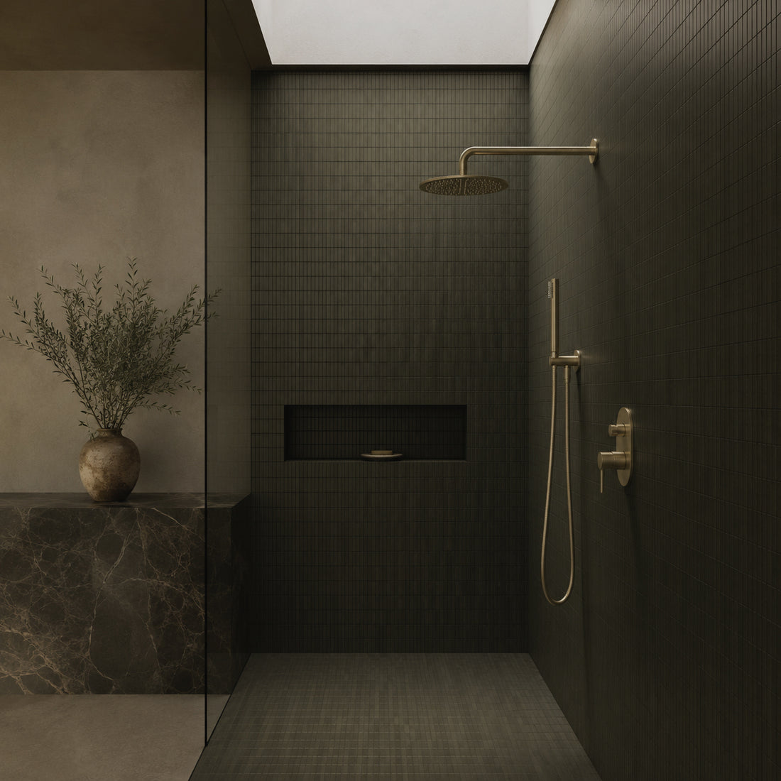 Shower Mixer with Diverter - Zr Brushed Gold