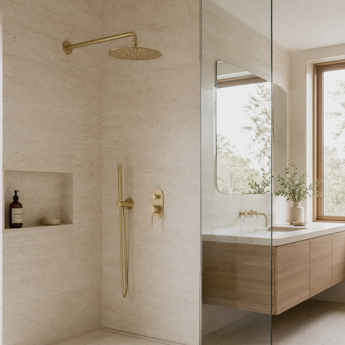Shower Mixer with Diverter - Zr Brushed Gold