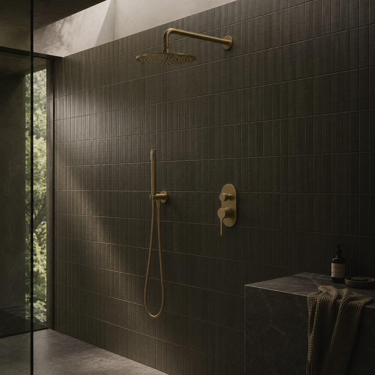 Shower Mixer with Diverter - Zr Brushed Gold