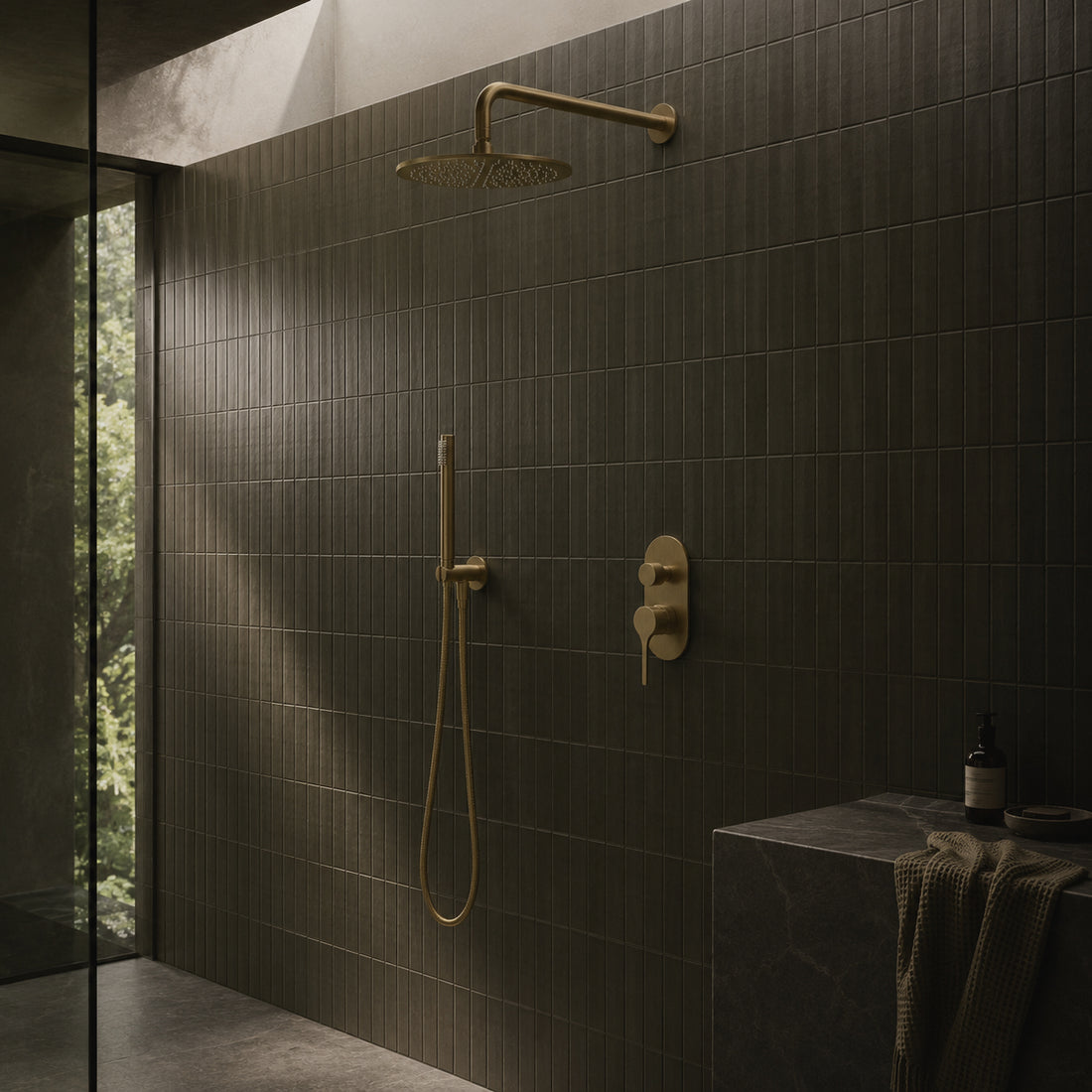 Shower Mixer with Diverter - Zr Brushed Gold