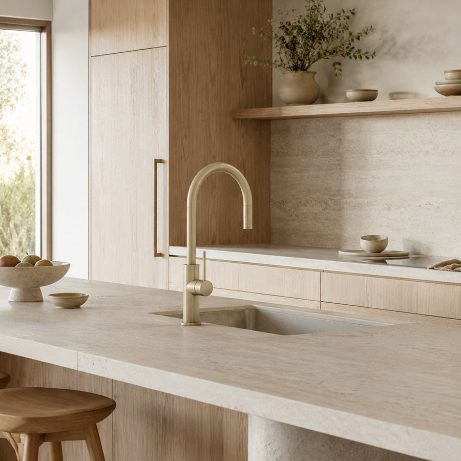 Pull-Out Kitchen Mixer Tap - Brushed Gold