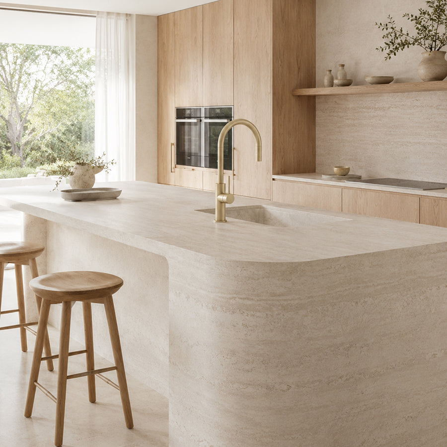 Pull-Out Kitchen Mixer Tap - Brushed Gold